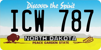 ND license plate ICW787