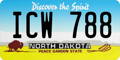 ND license plate ICW788