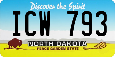 ND license plate ICW793