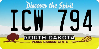 ND license plate ICW794