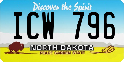 ND license plate ICW796