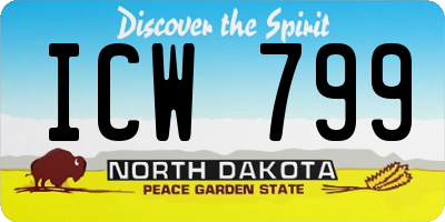 ND license plate ICW799