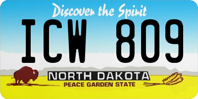 ND license plate ICW809