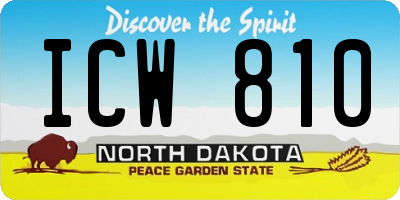 ND license plate ICW810