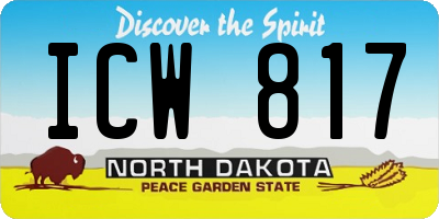 ND license plate ICW817