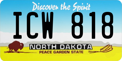 ND license plate ICW818