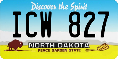 ND license plate ICW827