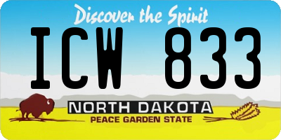 ND license plate ICW833