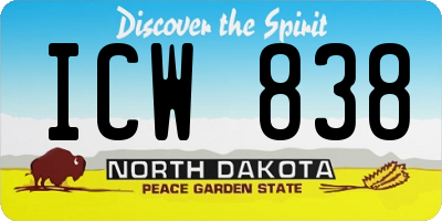 ND license plate ICW838