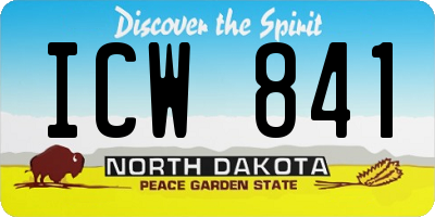 ND license plate ICW841