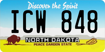 ND license plate ICW848