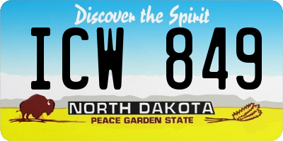 ND license plate ICW849