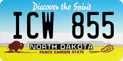 ND license plate ICW855