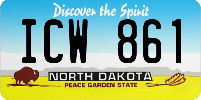 ND license plate ICW861