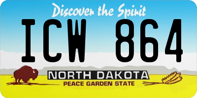 ND license plate ICW864