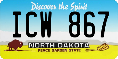 ND license plate ICW867