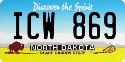 ND license plate ICW869