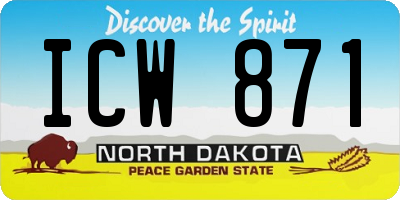 ND license plate ICW871