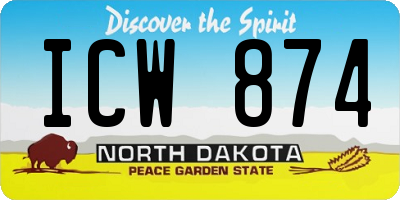 ND license plate ICW874