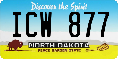 ND license plate ICW877