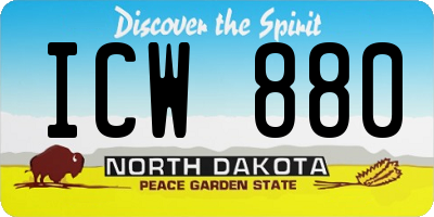 ND license plate ICW880