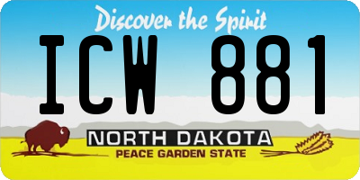 ND license plate ICW881