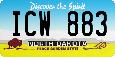 ND license plate ICW883