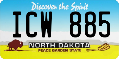 ND license plate ICW885