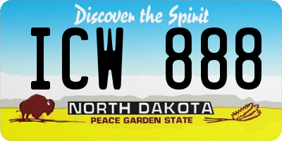 ND license plate ICW888