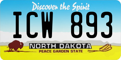 ND license plate ICW893