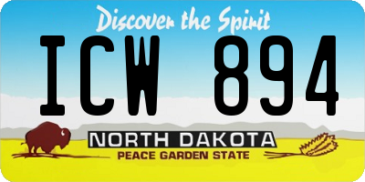 ND license plate ICW894
