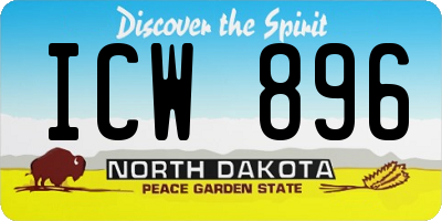 ND license plate ICW896