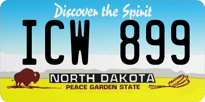 ND license plate ICW899