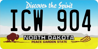 ND license plate ICW904