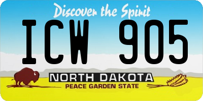 ND license plate ICW905