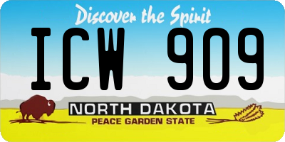 ND license plate ICW909