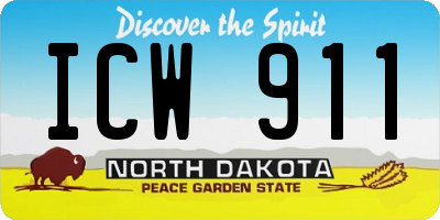 ND license plate ICW911