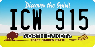 ND license plate ICW915