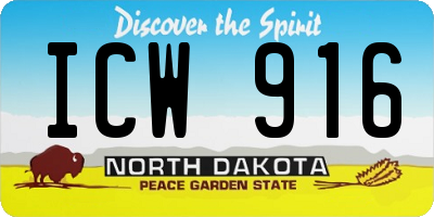 ND license plate ICW916