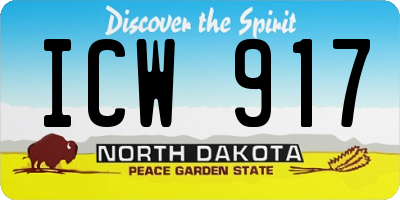 ND license plate ICW917