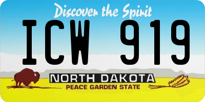ND license plate ICW919