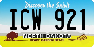 ND license plate ICW921