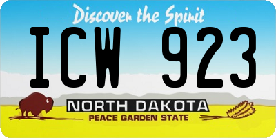 ND license plate ICW923