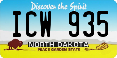 ND license plate ICW935