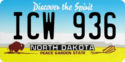 ND license plate ICW936