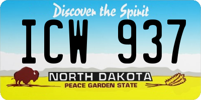 ND license plate ICW937