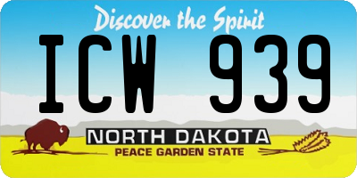 ND license plate ICW939