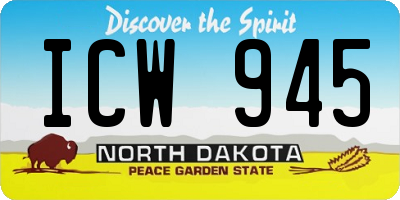 ND license plate ICW945