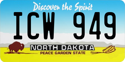 ND license plate ICW949