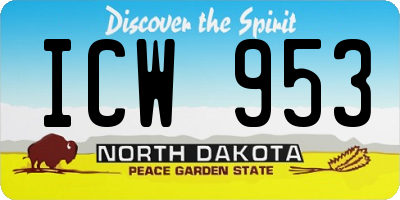 ND license plate ICW953